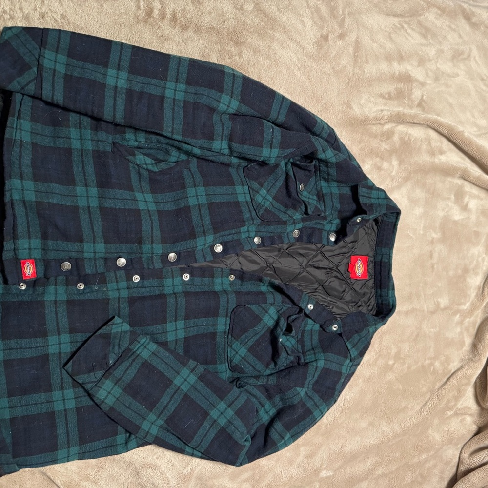 Green and Black Plaid Jacket